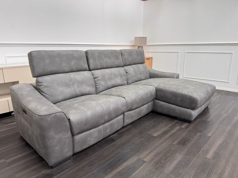 Furniture Village Xavier Chaise End Corner Sofa with Power Recliner + Headrests0