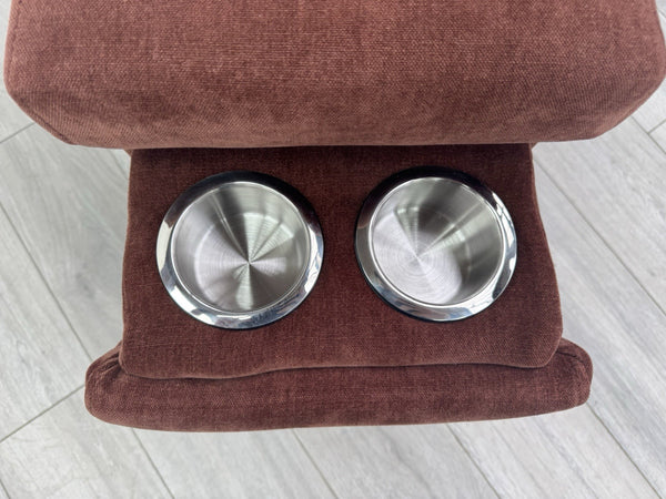 Sofology Plaza Console Red Chenille Denim Cup Holders Wireless Charging Socket8