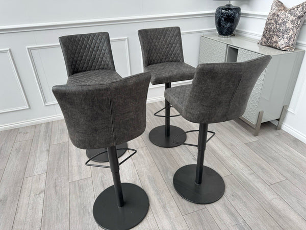 Furniture Village Earth Set Of 4 Dark Grey Dining Barstools Lift Pedestal13