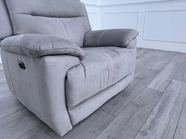Furniture Village Touch Grey Fabric Power Recliner Armchair15