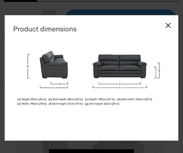 Furniture Village Cozee 2.5 & 2 Seater Sofa Classic Black Pure Premium Leather1