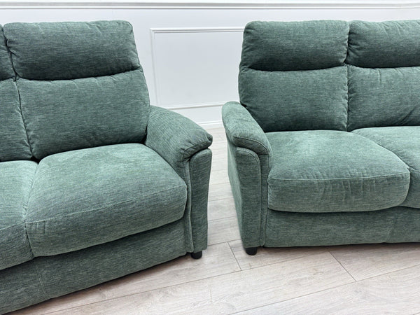 Furniture Village Piccolo Static 3 & 2 Seater Moss Green Fabric Sofa Set6