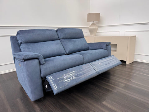 G PLAN Thornbury Power Recliner 3 Seater Sofa In Indigo Stingray Velvet Fabric0