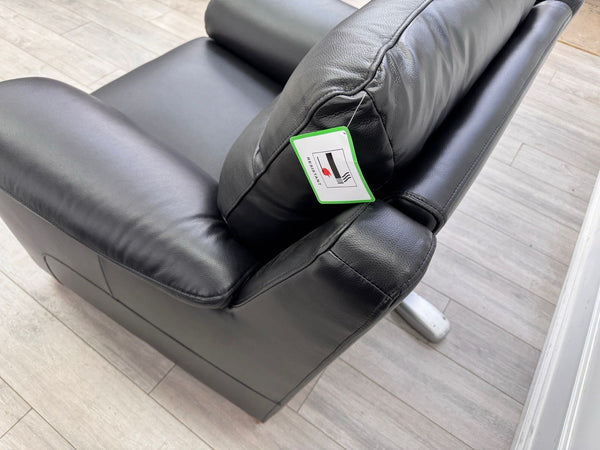 DFS Laiken Black Genuine Leather Armchair Electric Power Recliner14