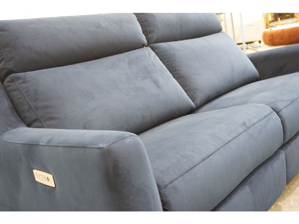 Parker Knoll Bodella navy blue velvet fabric electric reclining 3 seater sofa2