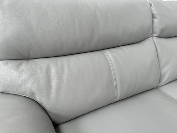 Furniture Village Light Grey Leather Sofa 3 Seater & Armchair Sofa Set7