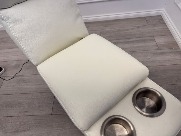 Sofology Radleigh Console White Leather Cup Holders Storage4