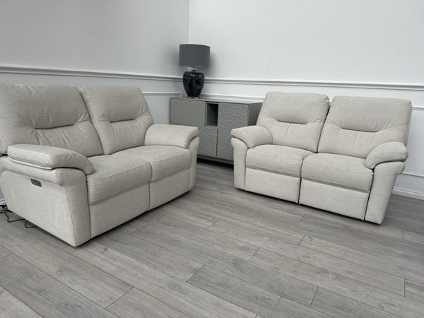 G Plan Seattle Cream Fabric 2+2 Seater Power Recliner Sofa Set11