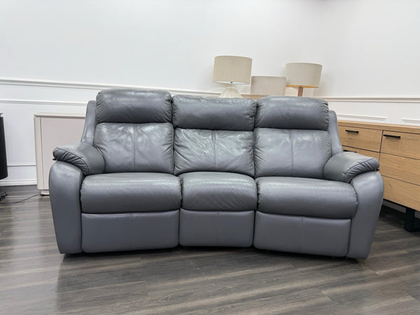 G Plan Kingsbury Capri Seal Leather 3 Seater Curved Sofa Power Recliner6