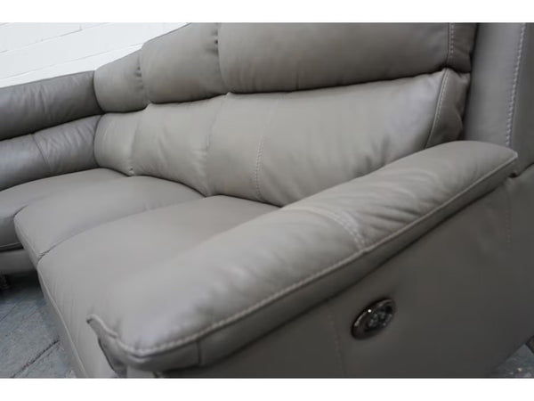 Furniture Village Contempo elephant grey leather power recliner corner sofa4