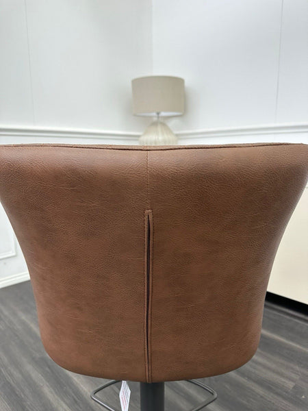 Furniture Village Earth brown leather swivel dining barstool (Pre-sale)3