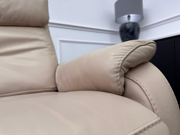 Furniture Village Rowen Beige Leather Armchair Power Recliner+Swivel+Rocking9