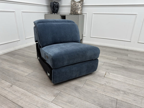 Sofology Plaza Middle Section Power Recliner & Headrest Chenille Denim Blue15