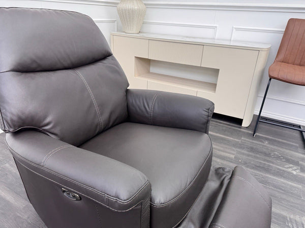 FV Lille Dark Brown Leather Armchair Power Recliner5