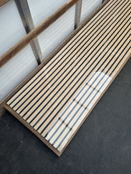 Acoustic Slat Wood Wall Panel Modern Interior Media Wall - White Oak 2.4m x 0.6m4