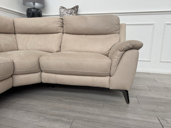 Furniture Village Contempo Static Corner Sofa In Beige Fabric3