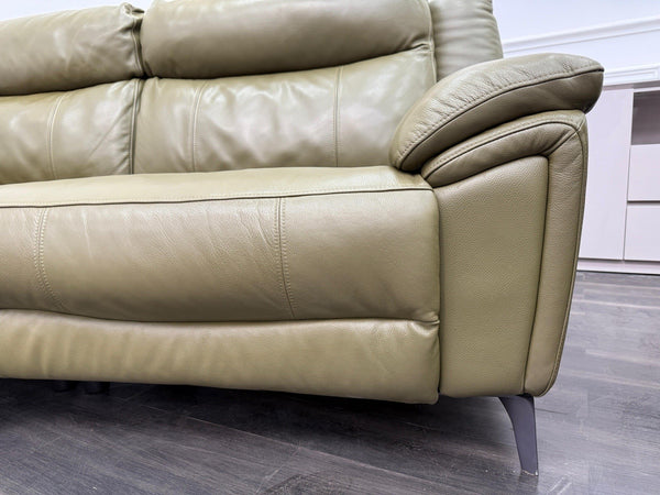 DFS Wren Power Recliner 3+3 Seater Sofa Set In Sage Green Leather22