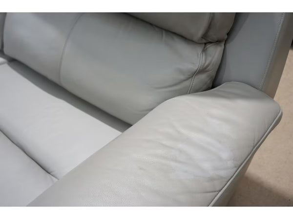 G Plan Harper cambridge grey leather 3 seater sofa power recliner - headrest1