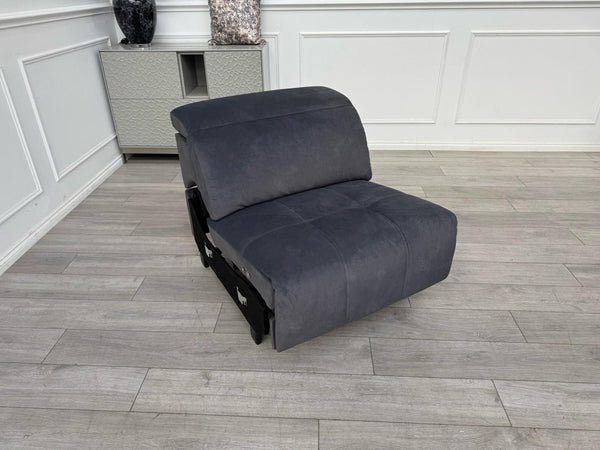 Sofology Marvella Flecked Charcoal Grey Velvet Middle Section Power Recliner8