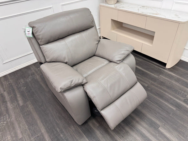 Furniture Village Moreno Grey Leather Armchair Electric Power Recliner2