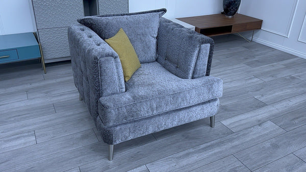 DFS Roulette New Grey Fabric Armchair6