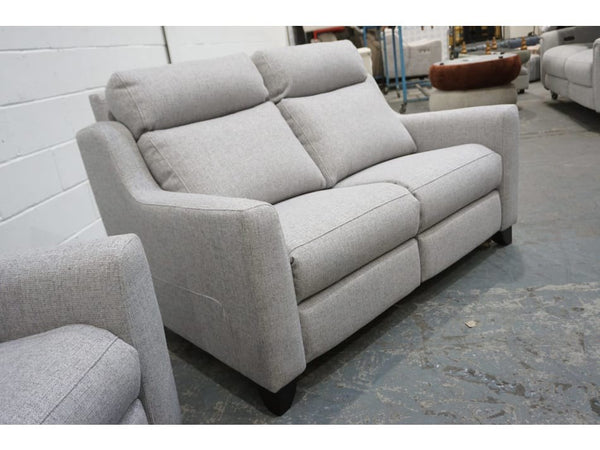 Parker Knoll Bodella light grey fabric power recliner 2 + standard 2 seater sofa1