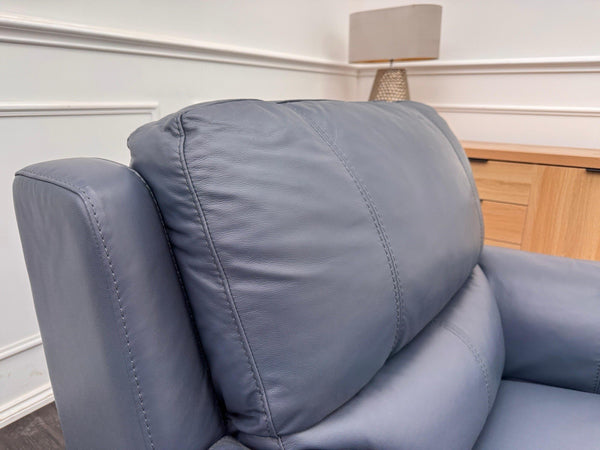 DFS Power Recliner Armchair Navy Blue Leather5