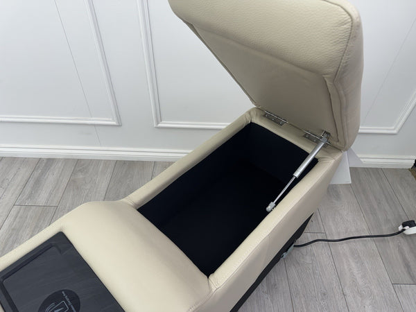 Sofology Plaza Console Cream Leather Cup Holders Wireless Charging Socket6