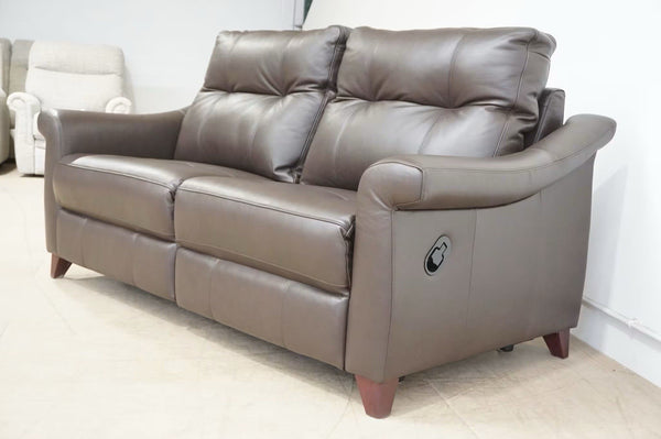 G Plan Riley capri chocolate leather manual reclining 3 seater sofa2