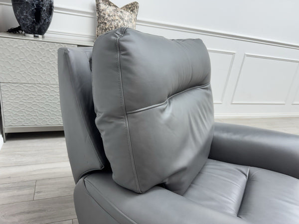 Parker Knoll Hudson 23 Grey Leather Armchair Power Recliner & Headrest & Lumbar21