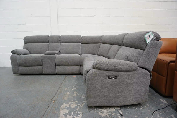 Furniture Village Moreno dark grey mix fabric electric reclining Corner Sofa1
