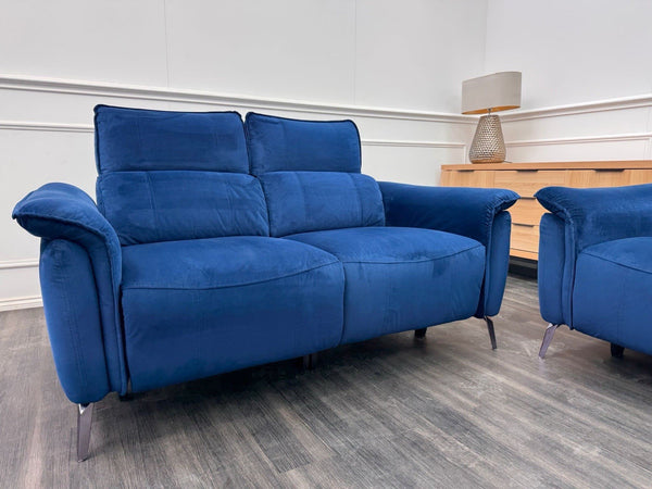 FV Jude 2+2 Seater Sofa Set Power Recliners with Telescopic Headrests Navy Blue1