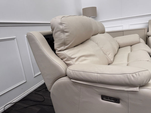 G Plan Kingsbury Cambridge Stone Leather Power Recliner 3 Seat + Static 2 Seat11