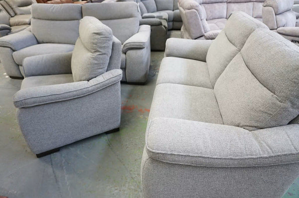 FV Grey fabric Power Recliner 3 seater + standard 2.5 seater + Armchair Sofa Set3