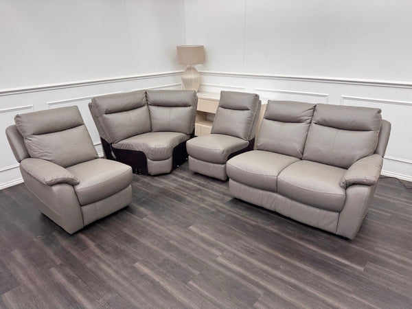 Furniture Village Snug Static L-Shape Corner Sofa In Grey Leather16