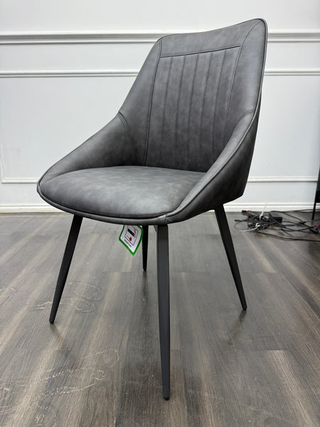 Furniture Village Crete Grey Leather Swivel Dining Chair12