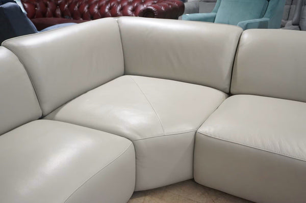 FV silver grey leather XL 3 piece corner group Static Sofa3
