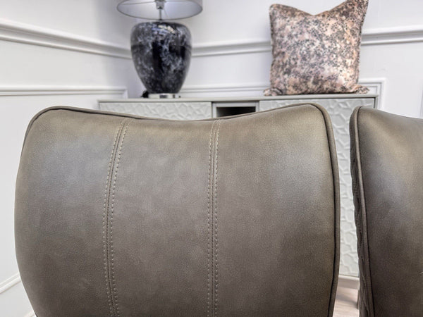 Furniture Village Murcia Grey Faux Leather Pair Of 2  Dining Chairs8