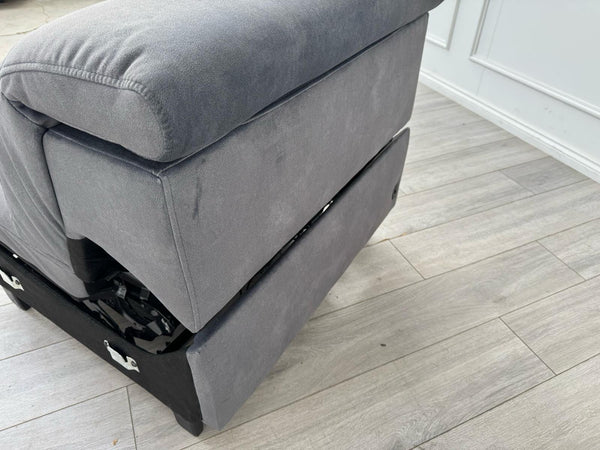 Sofology Marvella Flecked Charcoal Grey Velvet Middle Section Power Recliner3