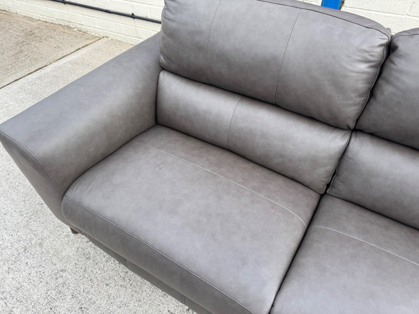 La-Z-Boy Dark Grey Leather 3 Seater Power Recliner Sofa3
