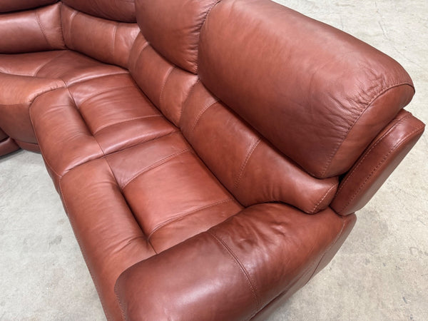 Furniture Village Link Brown Leather Power Recliner Corner Sofa Symmetrical18
