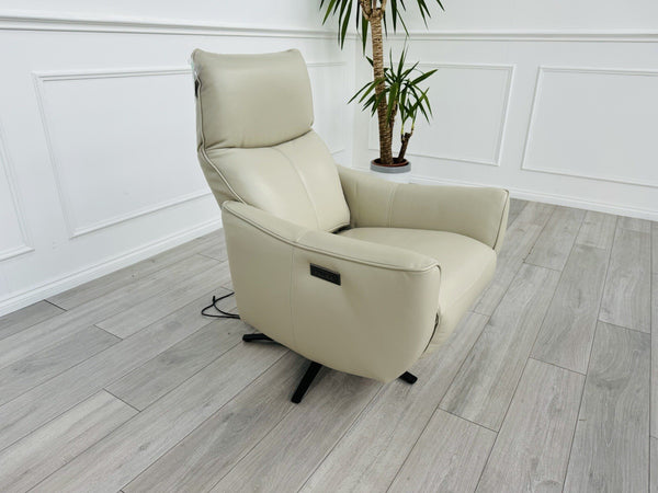 New Gillies Trent TVCH TV Reclining Chair, Feather Grey Genuine Leather RRP£19991