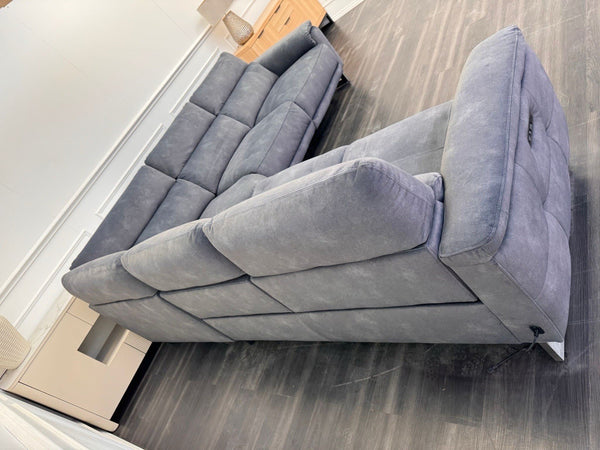 Furniture Village Moet Dark Grey Fabric Power Recliner Corner Sofa Headrests19