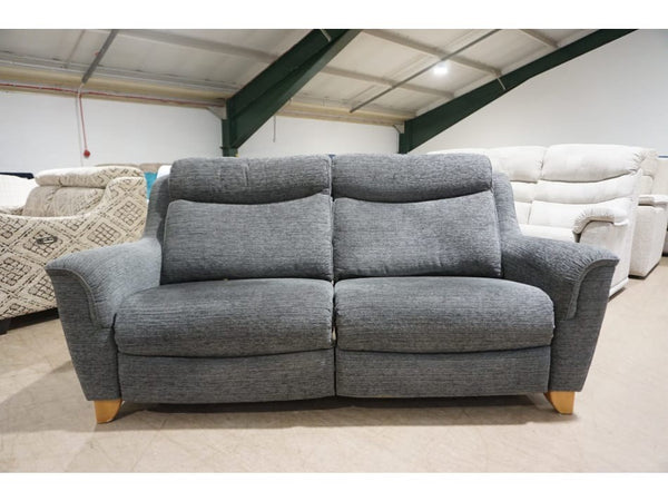 Parker Knoll Manhattan charcoal grey mix fabric electric reclining 3 seater sofa2