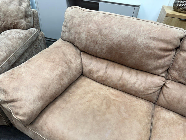 Sofology Santino 3 + 2 Seater Brown Tan  Aniline Leather Sofa Set2