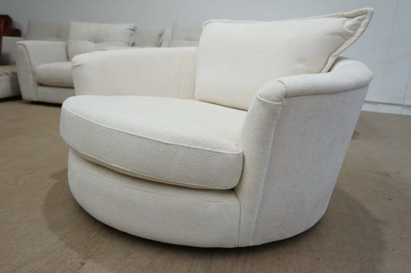 Housing Units cream mix fabric swivel Armchair0