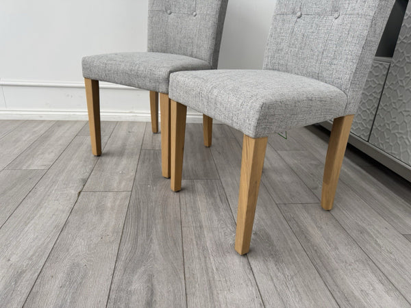 Furniture Village Augusta Grey Fabric Pair Of 2 Roll Back Dining Chairs3