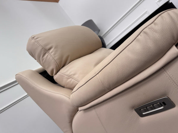 G Plan Kingsbury Beige / Taupe Leather Power Recliner Armchair (Lumbar Support)16