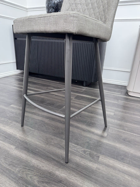 Furniture Village Earth light grey leather standard dining barstool (Pre-sale)4