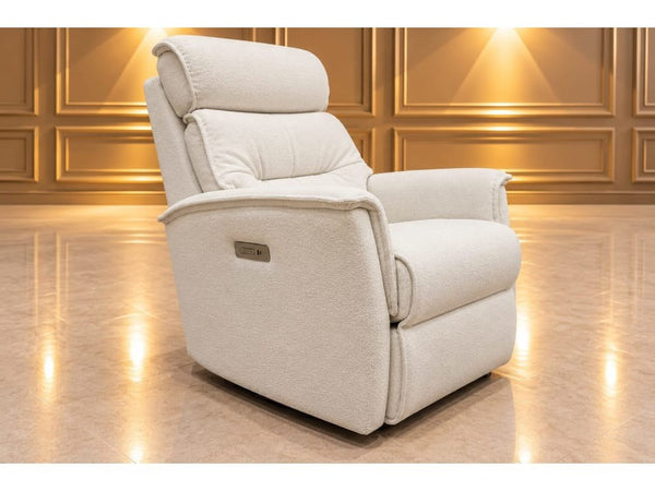 Parker Knoll Solna june amber fabric electric reclining swivel arm chair0